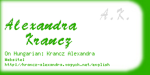 alexandra krancz business card